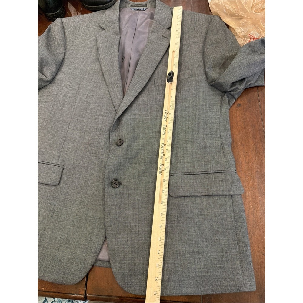 Polo Ralph Lauren Blazer Mens 46R Gray Wool Custom Fit 2 Piece Suit - Picture 2 of 16